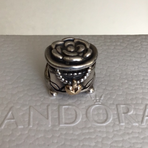 Pandora treasure box charm 14k gold heart - Picture 3 of 7